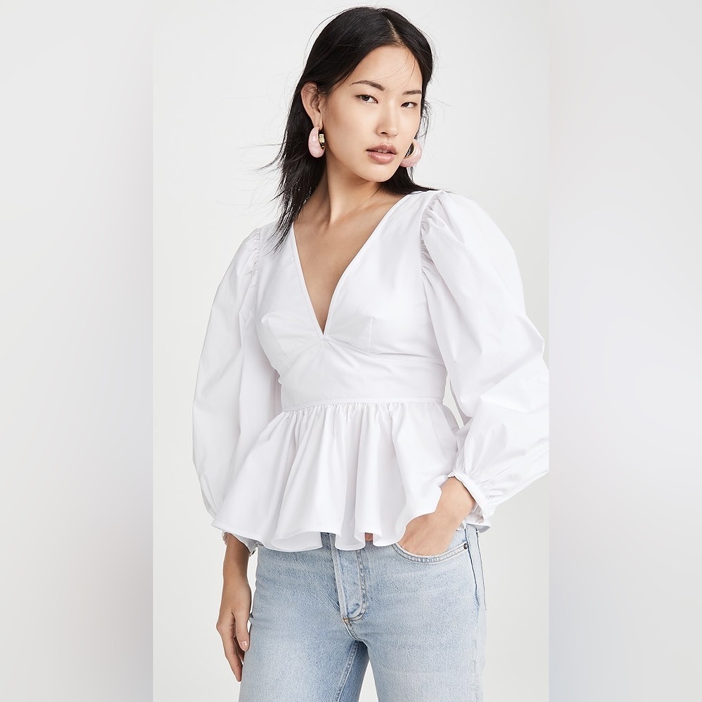 STAUD Luna Peplum Top